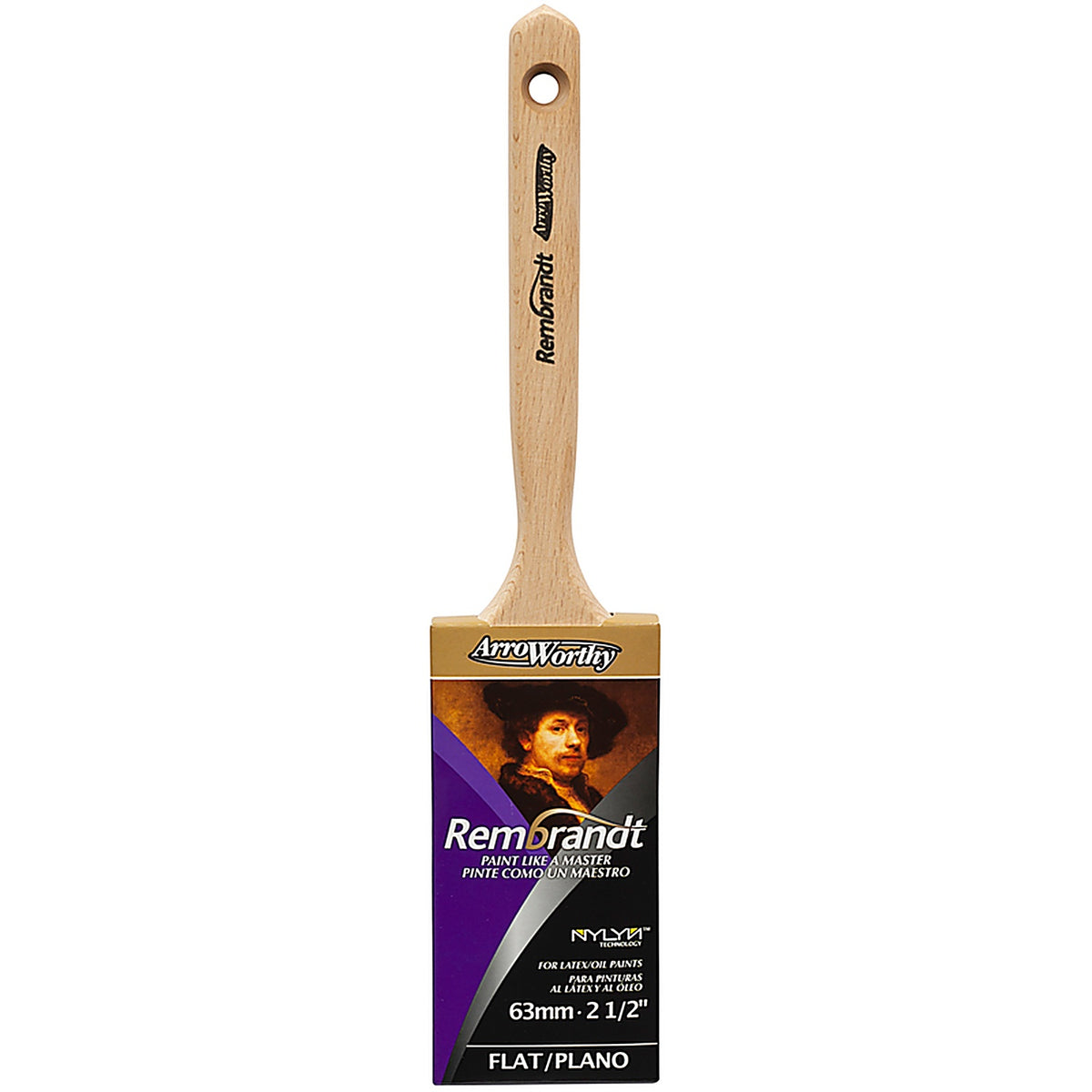 Arroworthy 6410-2 1/2 Rembrandt 2-1/2 in. W Medium Stiff Flat Paint Brush