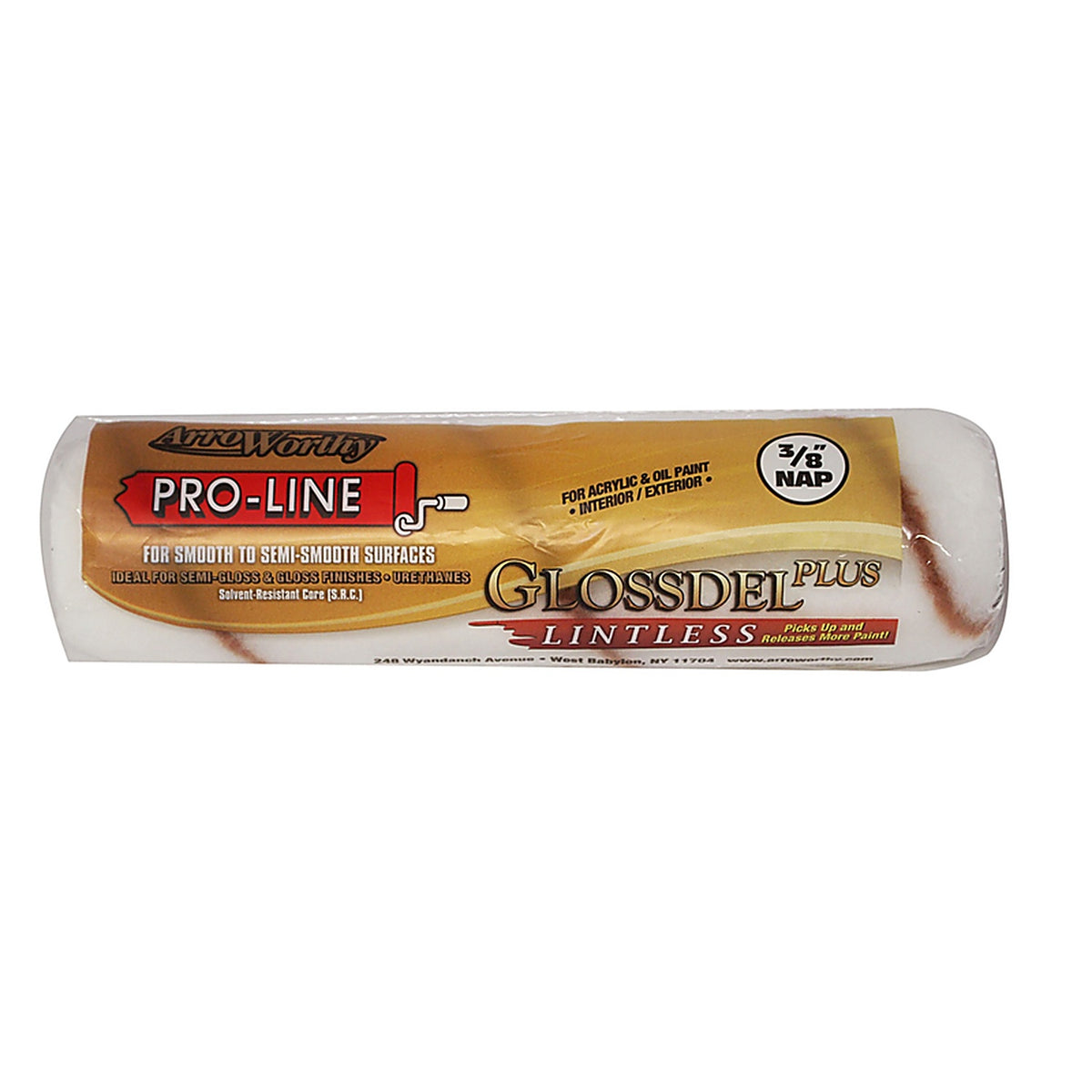Arroworthy 9GLP3 Glossdel Plus Synthetic Blend 9 in. W x 3/8 in. Regular Paint Roller Cover 1/Pack