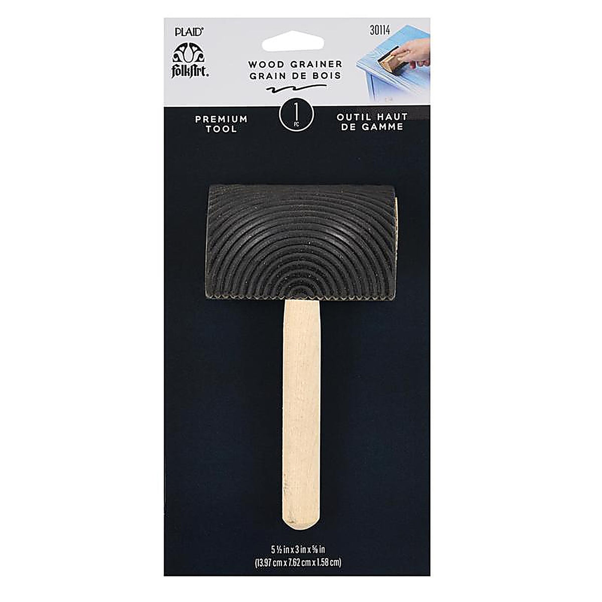 Plaid 30114 Decorator Tools Black Wood Grainer Tool