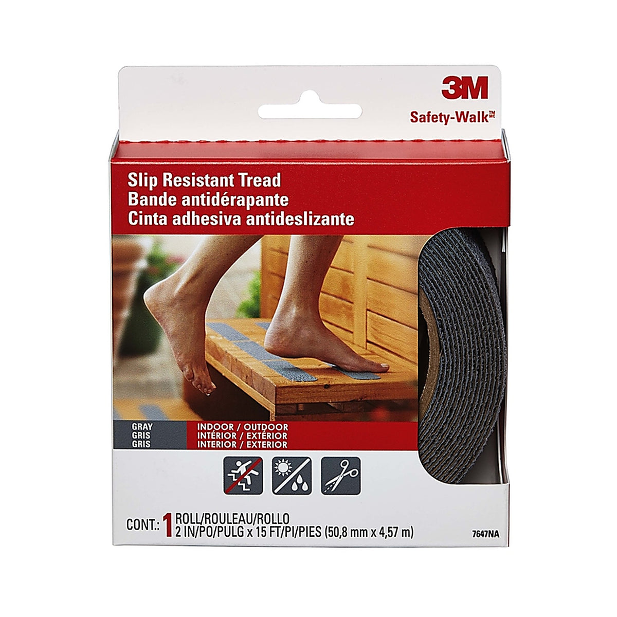 3M 370G-R2X180 Gray Anti-Slip Tape 2 in. W x 180 in. L 1/Pack