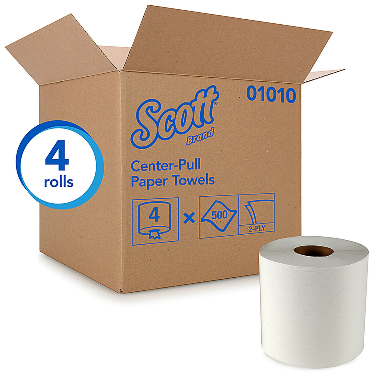 Scott 1010 Center Pull Towels 500 sheet 2 ply 4/Pack