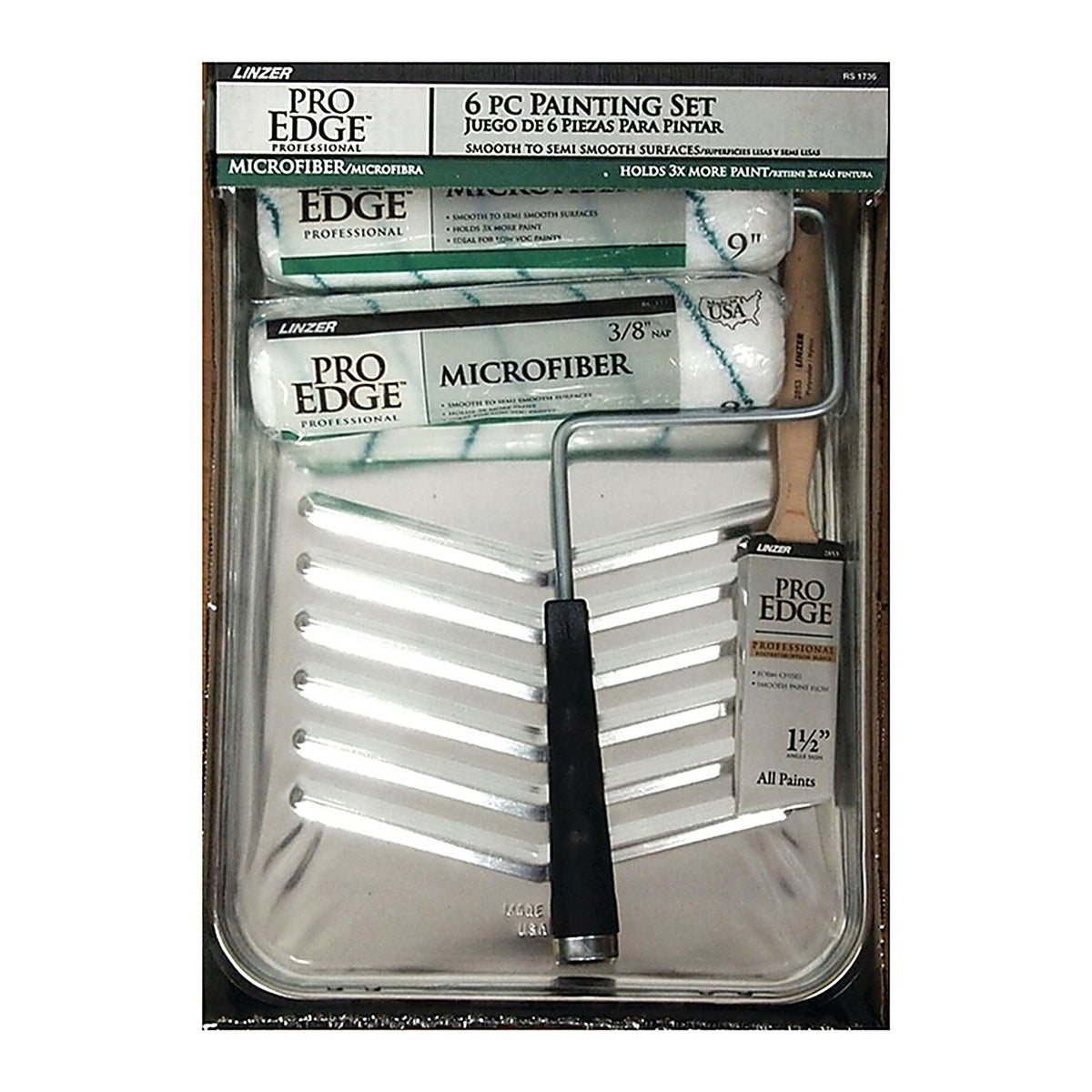 Linzer RS 1736 Metal 11 in. W x 15 in. L 1 qt. Paint Tray Kit