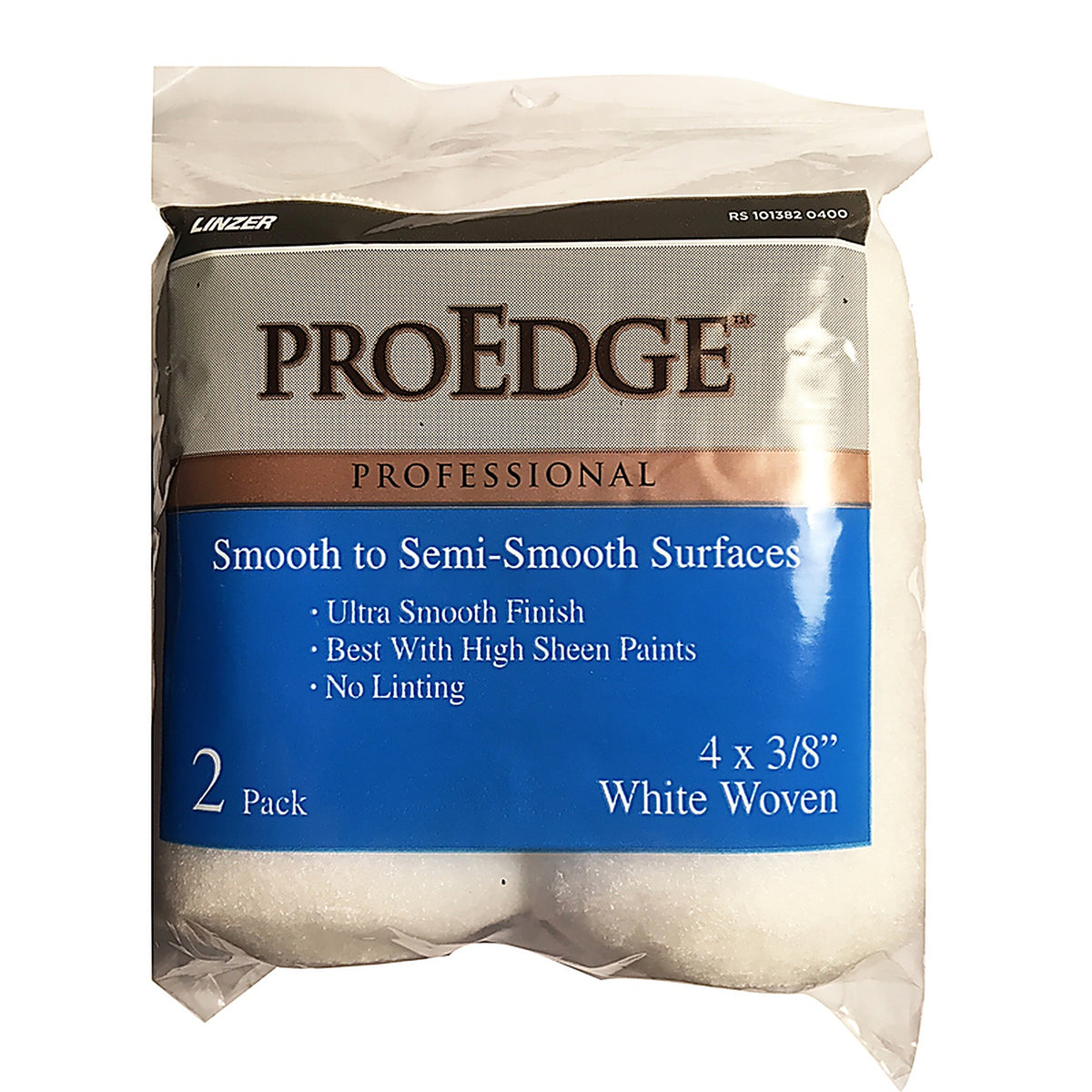 Linzer RS 101382 0400 ProEdge Woven 4 in. W x 3/8 in. Trim Paint Roller Cover 2/Pack