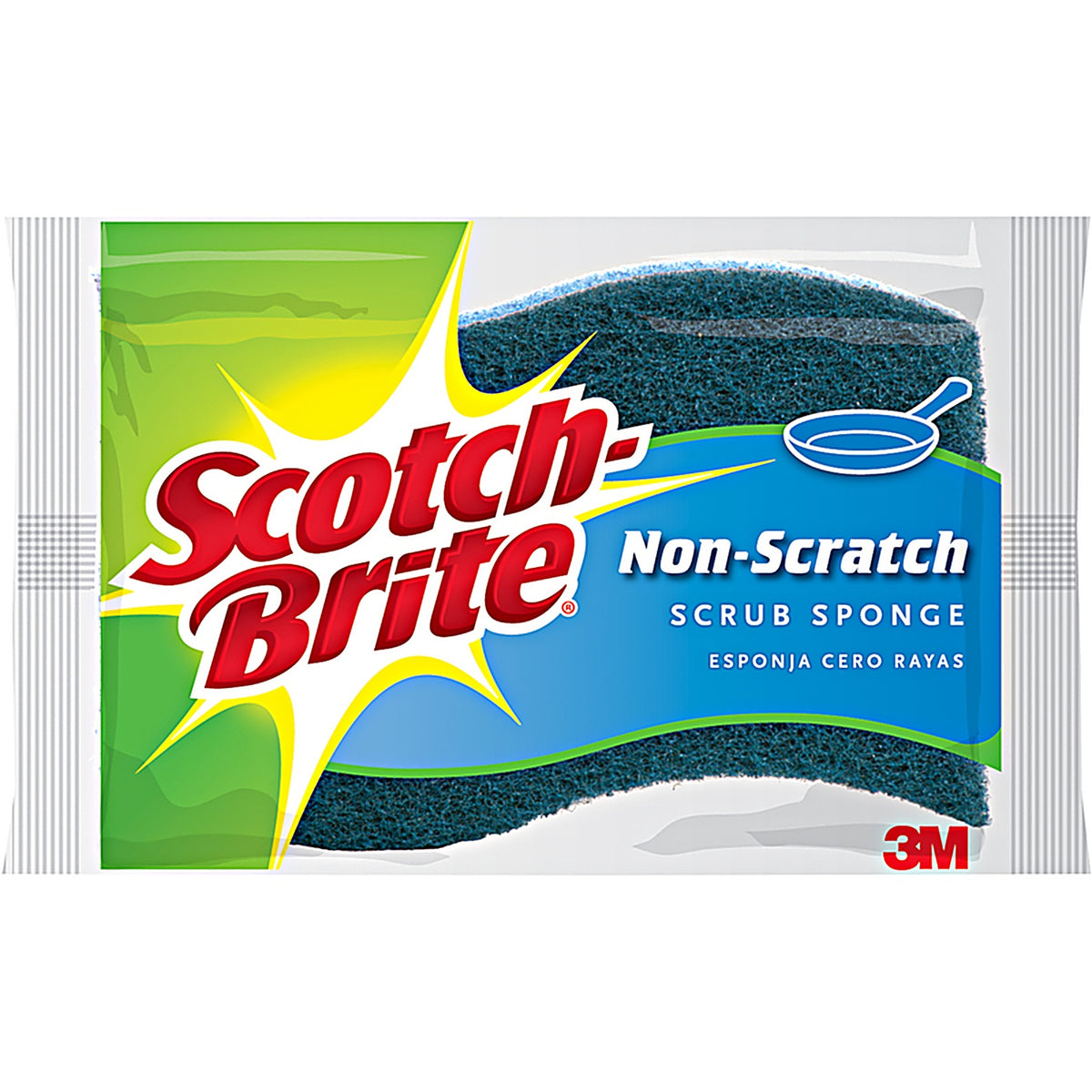 3M 521 Scotch-Brite Non-Scratch Sponge For Multi-Purpose 4.4 in. L 1/Pack