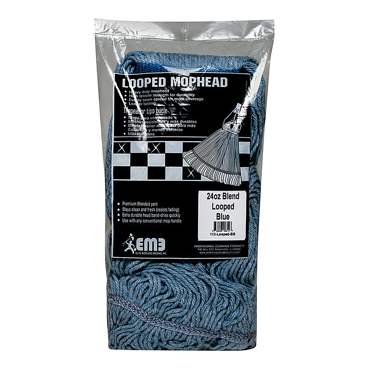 Elite 113-LOOPED-BB 24 oz Looped Polyester Blend Mop Refill 1/Pack