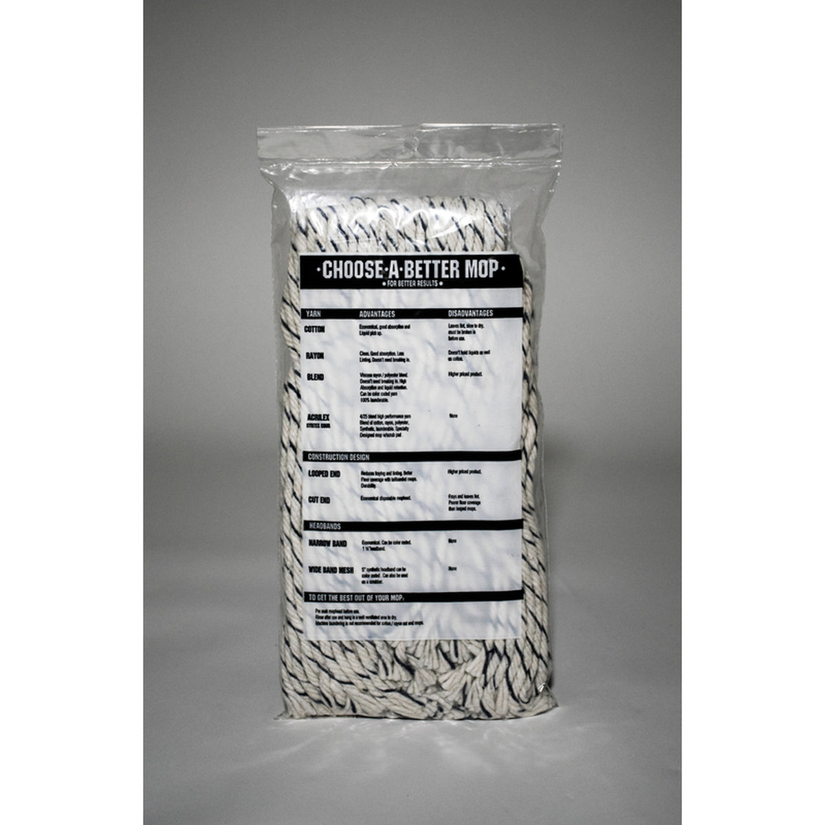 Elite 102-4PLY-#12 #12 Cut End 4-Ply Cotton Mop Head