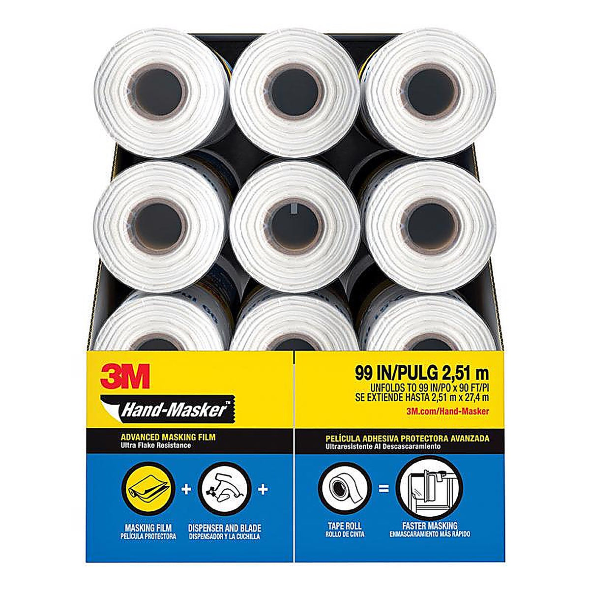 3M AMF99 Hand-Masker 99 in. W x 90 ft. L Plastic Masking Film 1/Pack
