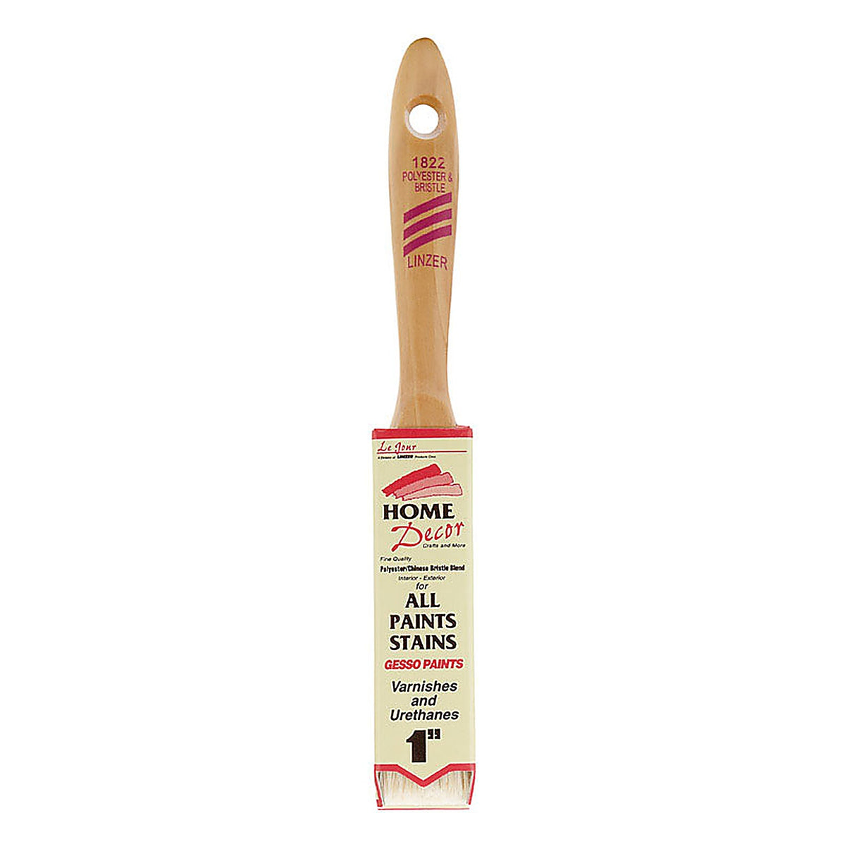 Linzer 1822-1 Home Decor 1 in. W Flat Paint Brush