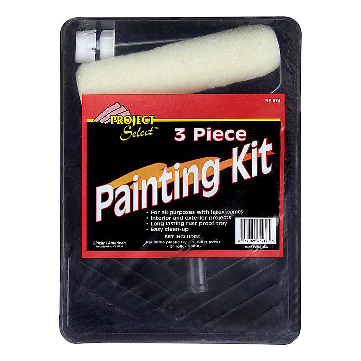 Linzer RS674 Project Select 14.25 in. W Regular Paint Roller Kit Threaded End