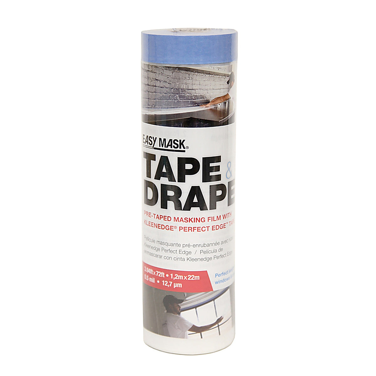 Trimaco 949560 4 W x 4 ft. L x 0.5 mil Plastic Pre-Taped Painter's Plastic 1/Pack