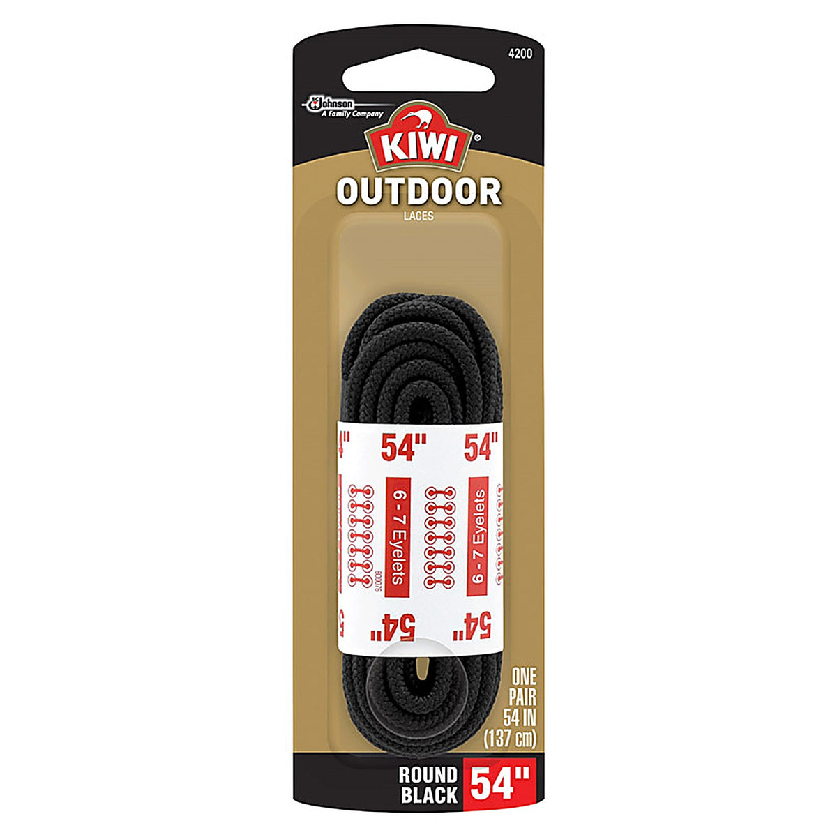 Kiwi 70445 Outdoor 54 in. Black Boot Laces