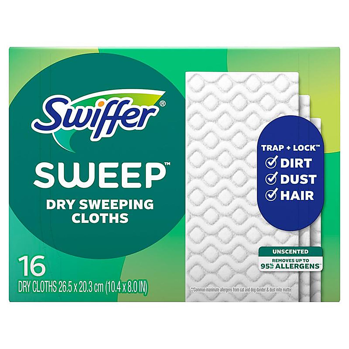 Swiffer 31821 10.4 in. W x 8 in. L Dry Cloth Mop Pad 16/Pack