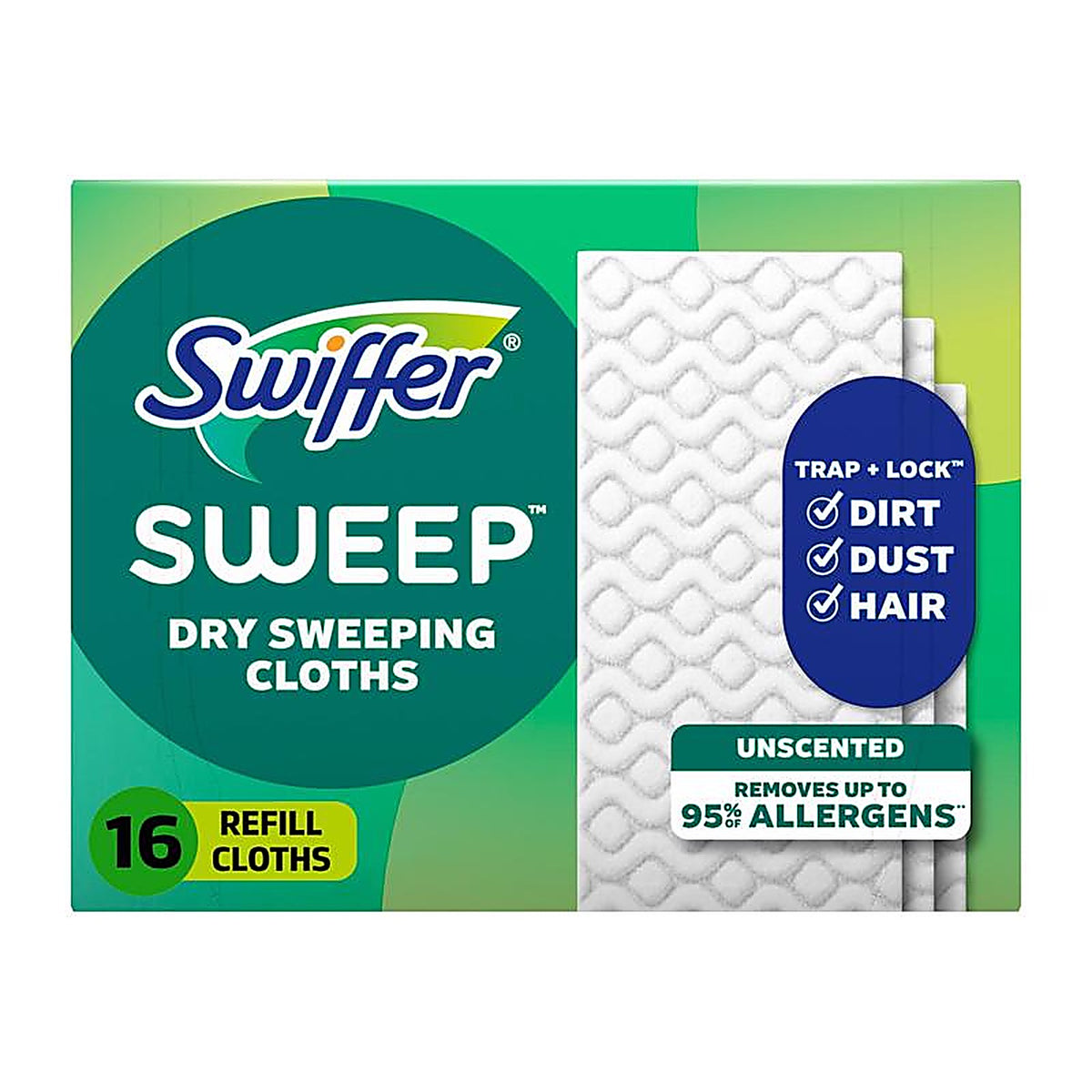 Swiffer 31821 10.4 in. W x 8 in. L Dry Cloth Mop Pad 16/Pack