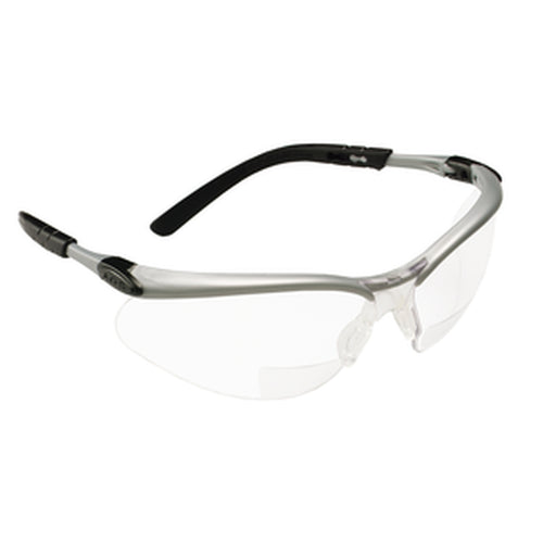 3M 11375 11375-00000-20 BX Reader Protective Eyewear, Clear Lens, Silver Frame, +2.0 Diopter 70071539574