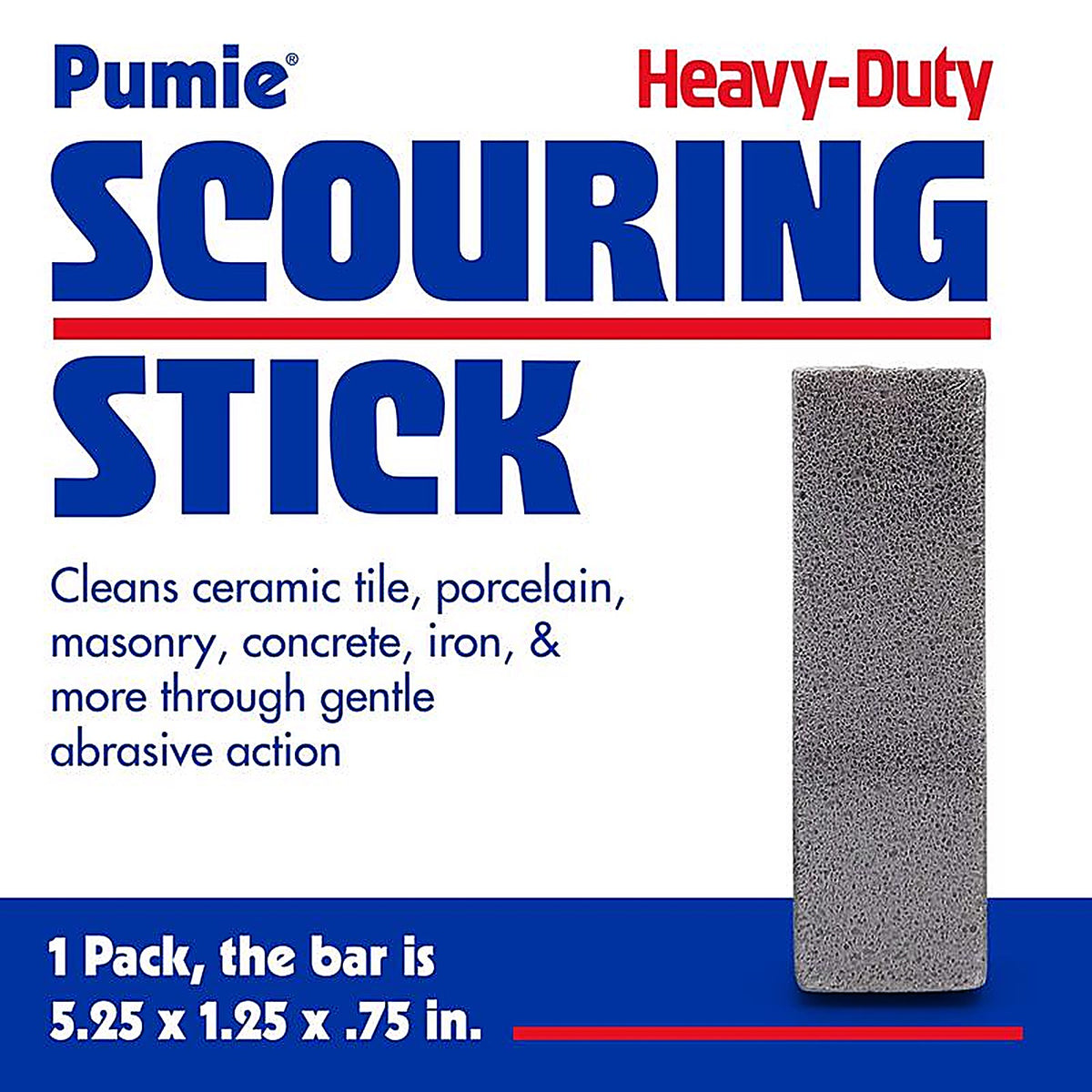 U.S. Pumice HDW-12 Pumie Heavy Duty Scouring Stick For Bath/Toilet 6 in. L 1/Pack