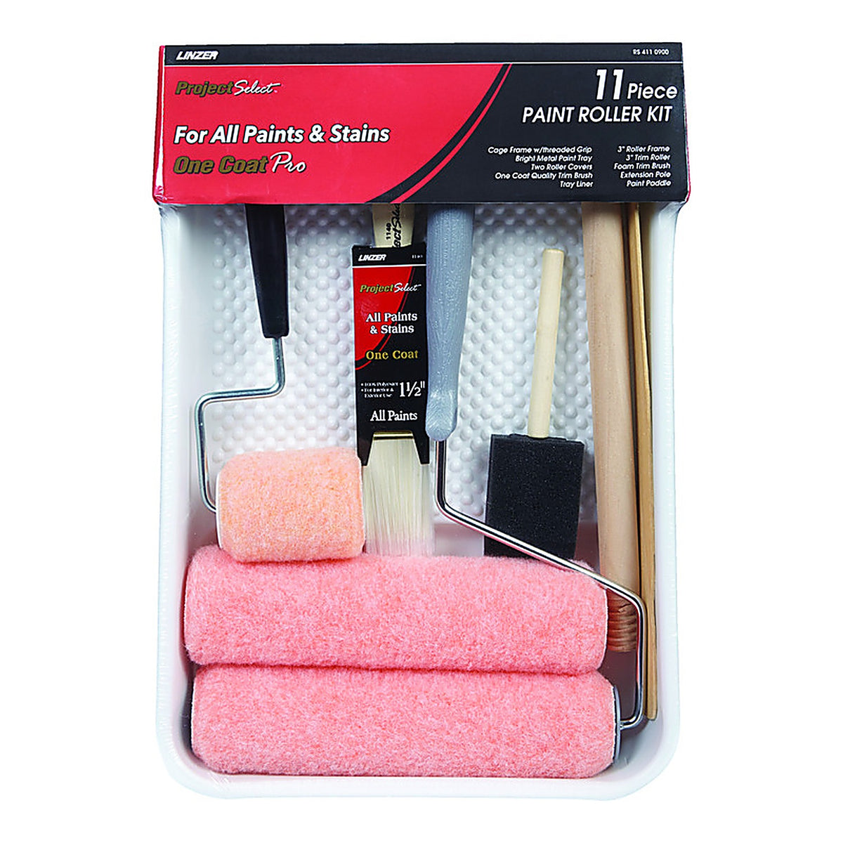 Linzer RS 411 0900 9 in. W Regular Paint Roller Kit Threaded End