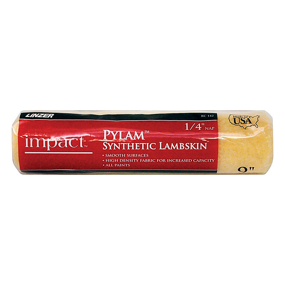 Linzer RC142 Impact Pylam Synthetic Lambskin 9 in. W x 1/4 in. Regular Paint Roller Cover 1/Pack