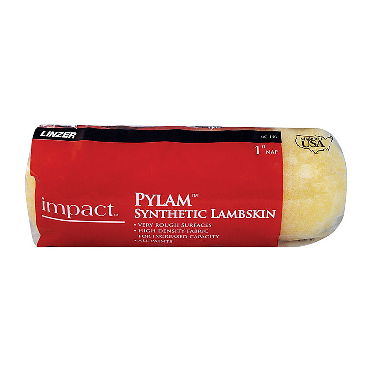Linzer RC146 Impact Pylam Synthetic Lambskin 9 in. W x 1 in. Regular Paint Roller Cover 1/Pack