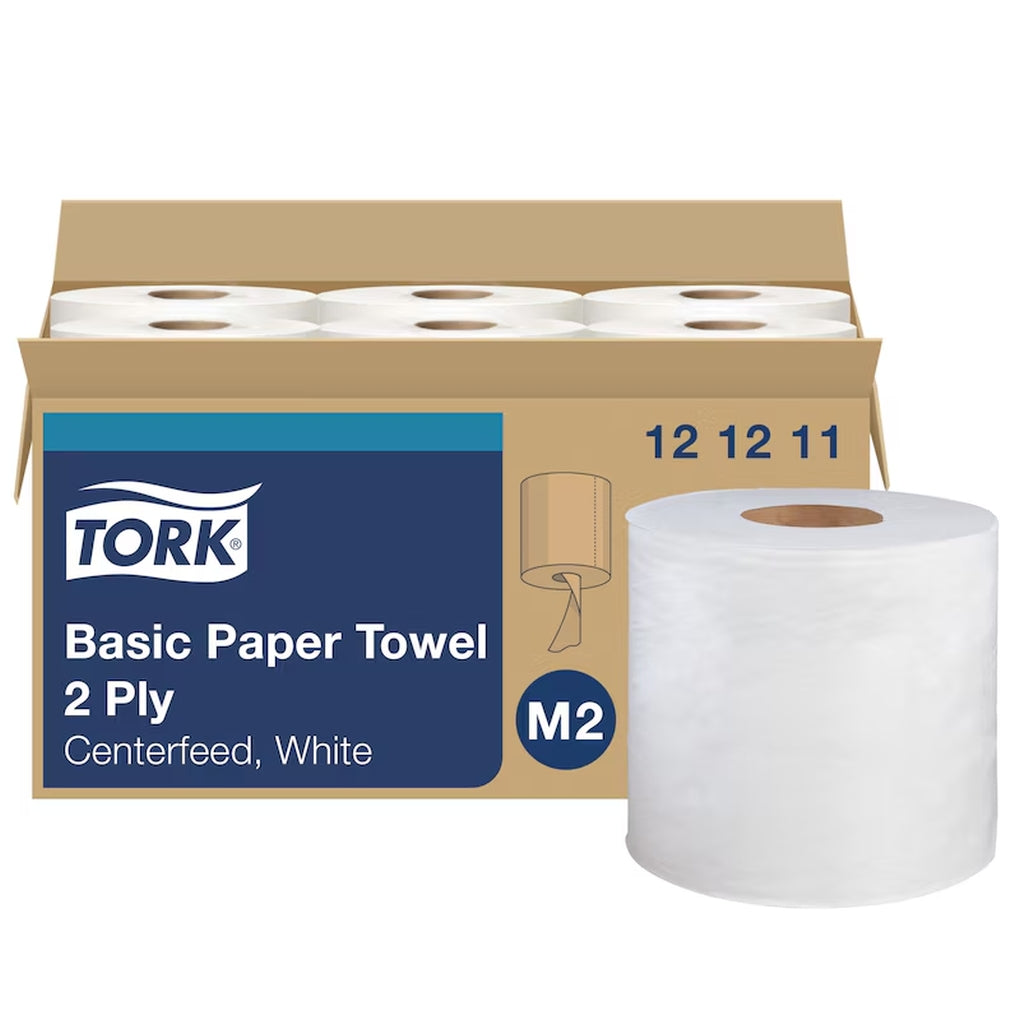 121211 Tork/Essity Advanced Hand Towel Water Tight Centerfeed, White 6/Case