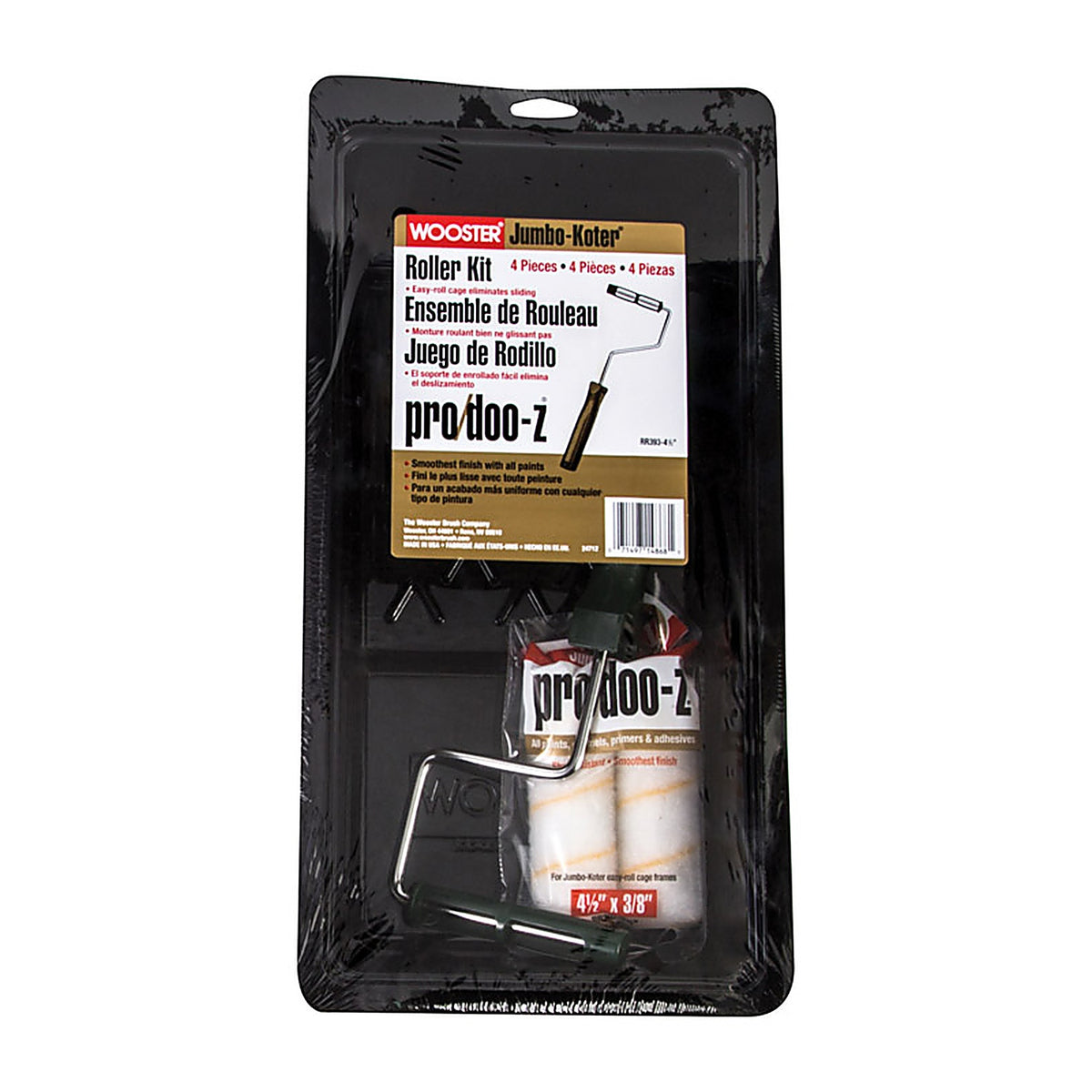 Wooster RR393-4-1/2 Koter Pro/Doo-Z 4-1/2 in. W Mini Paint Roller Kit Threaded End