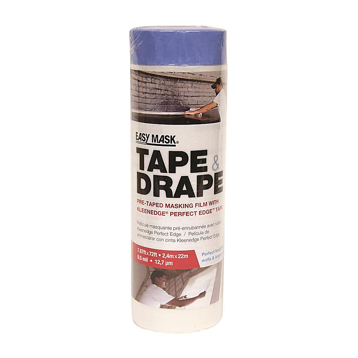Trimaco 396490 8 W x 8 ft. L x 0.5 mil Plastic Pre-Taped Painter's Plastic 1/Pack