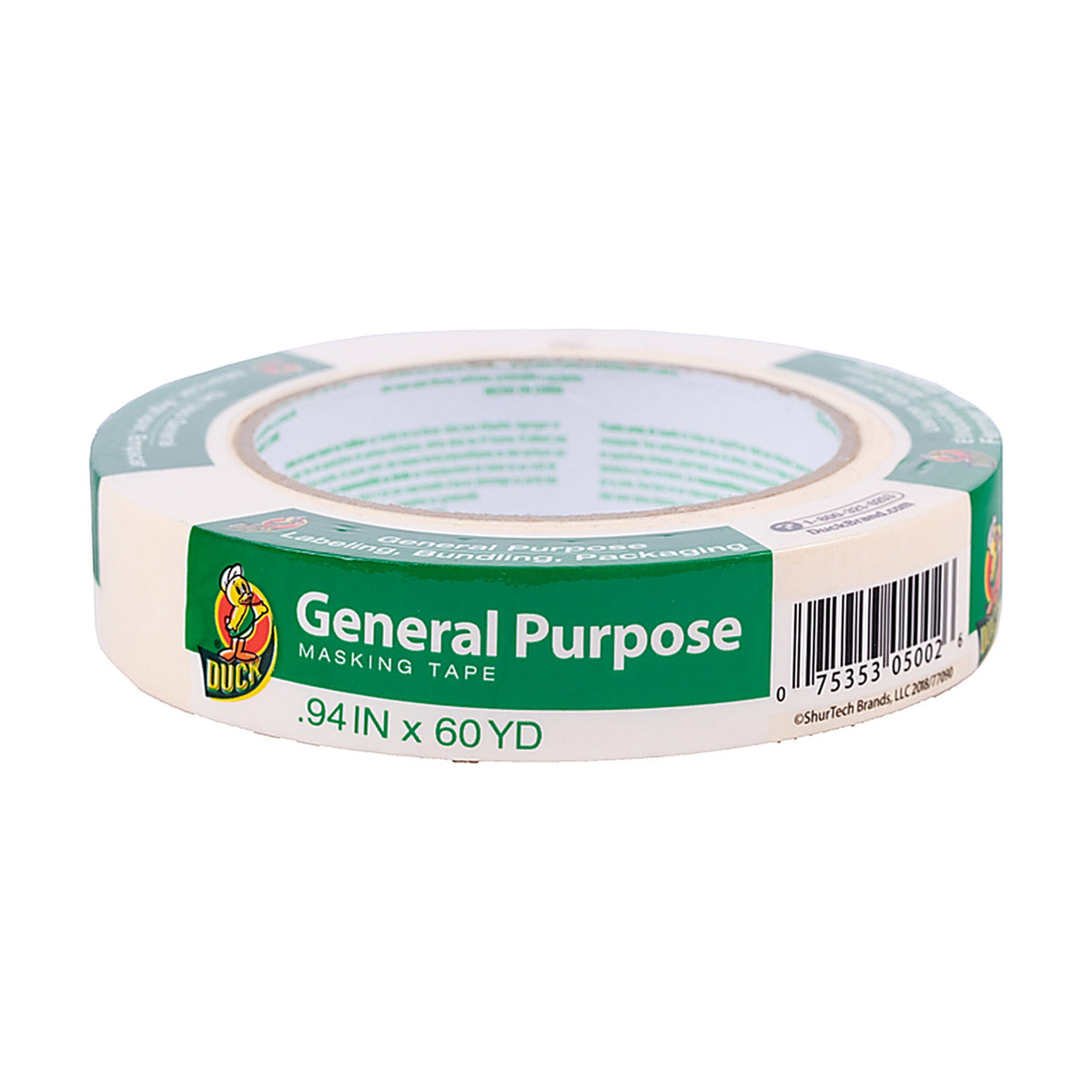 Duck 286502 0.94 in. W x 60 yd. L Beige Regular Strength Masking Tape 1/Pack