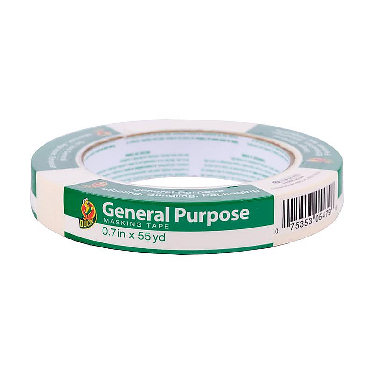 Duck 286501 0.7 in. W x 60 yd. L White High Strength Masking Tape 1/Pack