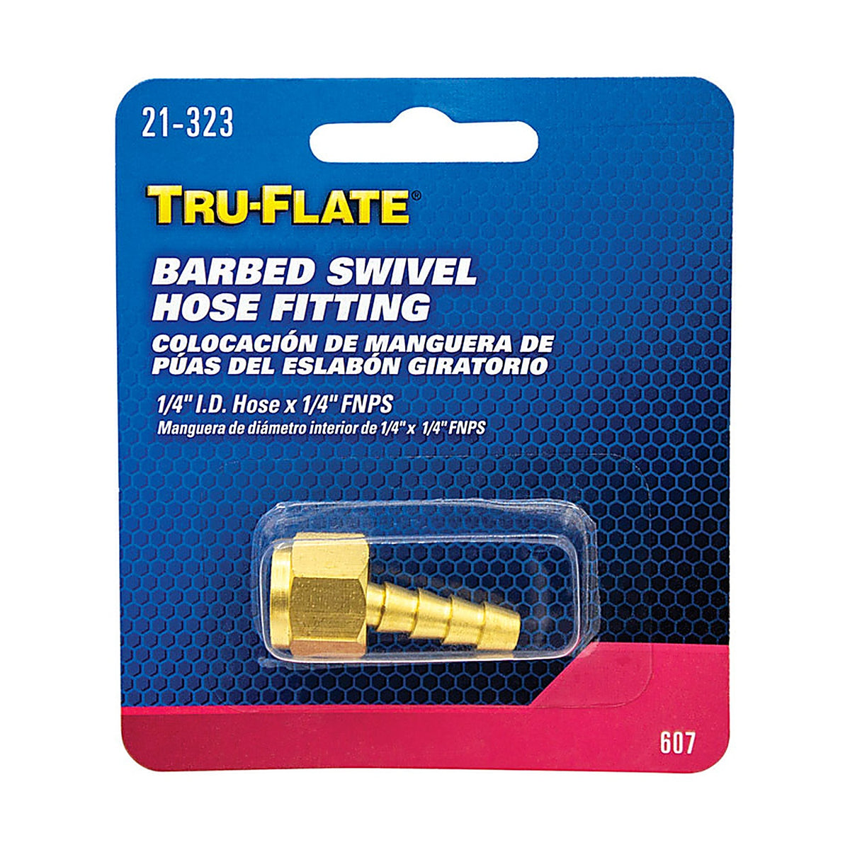 Tru-Flate 21323 Brass Barbed Swivel Fitting 1/4 in. Female 1/pc.