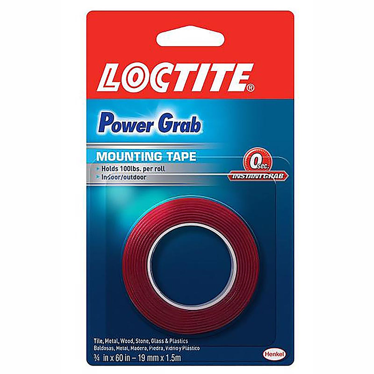 Loctite 1360350 Power Grab 3/4 in. W x 60 in. L Mounting Tape Clear
