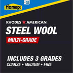 Rhodes American 10121114 0000 Grade Medium Steel Wool Pad 12/Pack