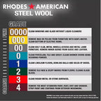Rhodes American 10121114 0000 Grade Medium Steel Wool Pad 12/Pack