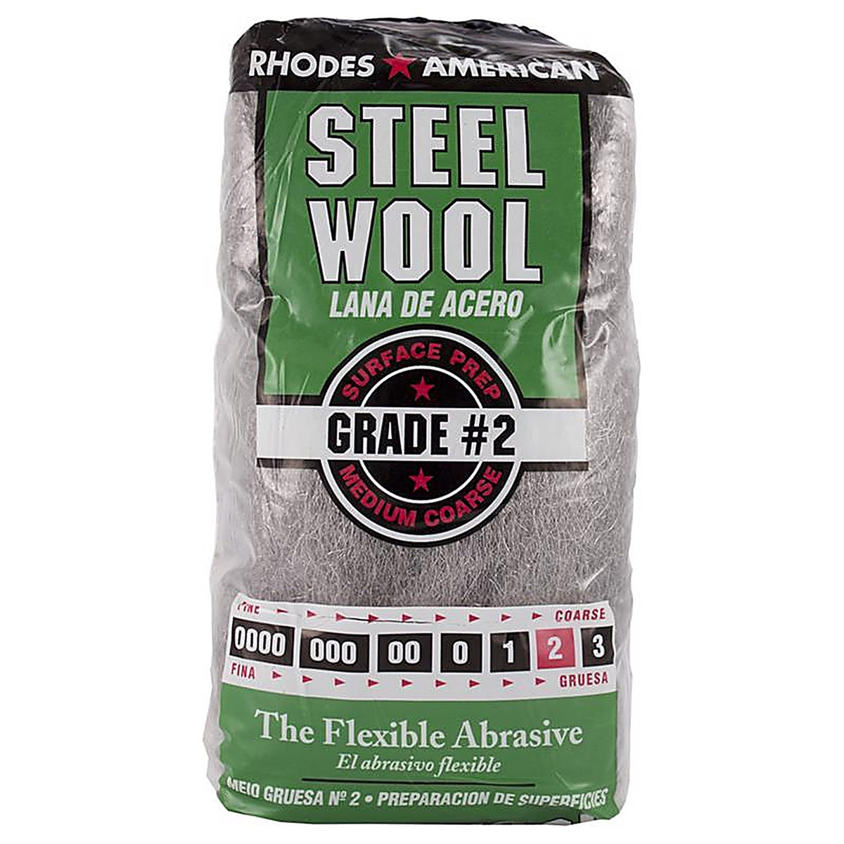 Rhodes American 10121112 2 Grade Medium/Coarse Steel Wool Pad 12/Pack