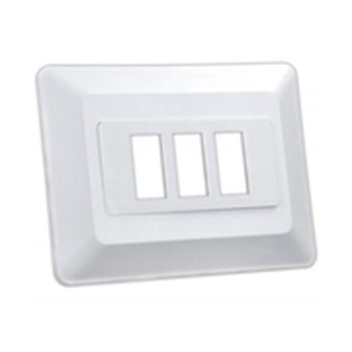 JR Products - 13625 - Triple Switch Base & Bezel, White