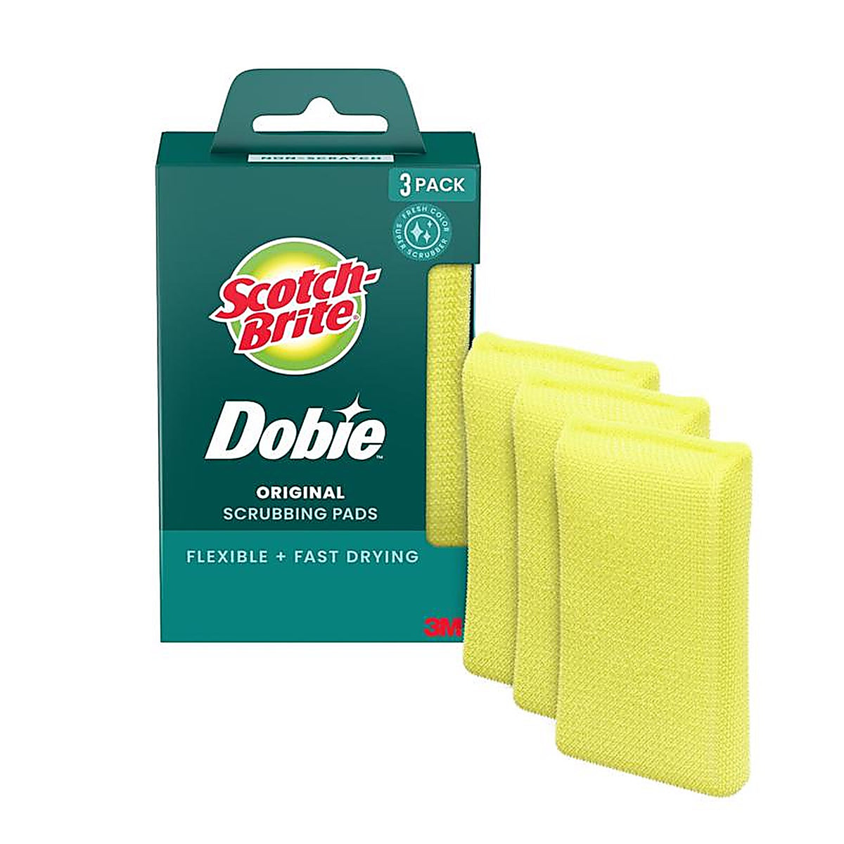 3M 723-2F Scotch-Brite Medium Duty Cleaning Pad For All Purpose 4.3 in. L 3/Pack