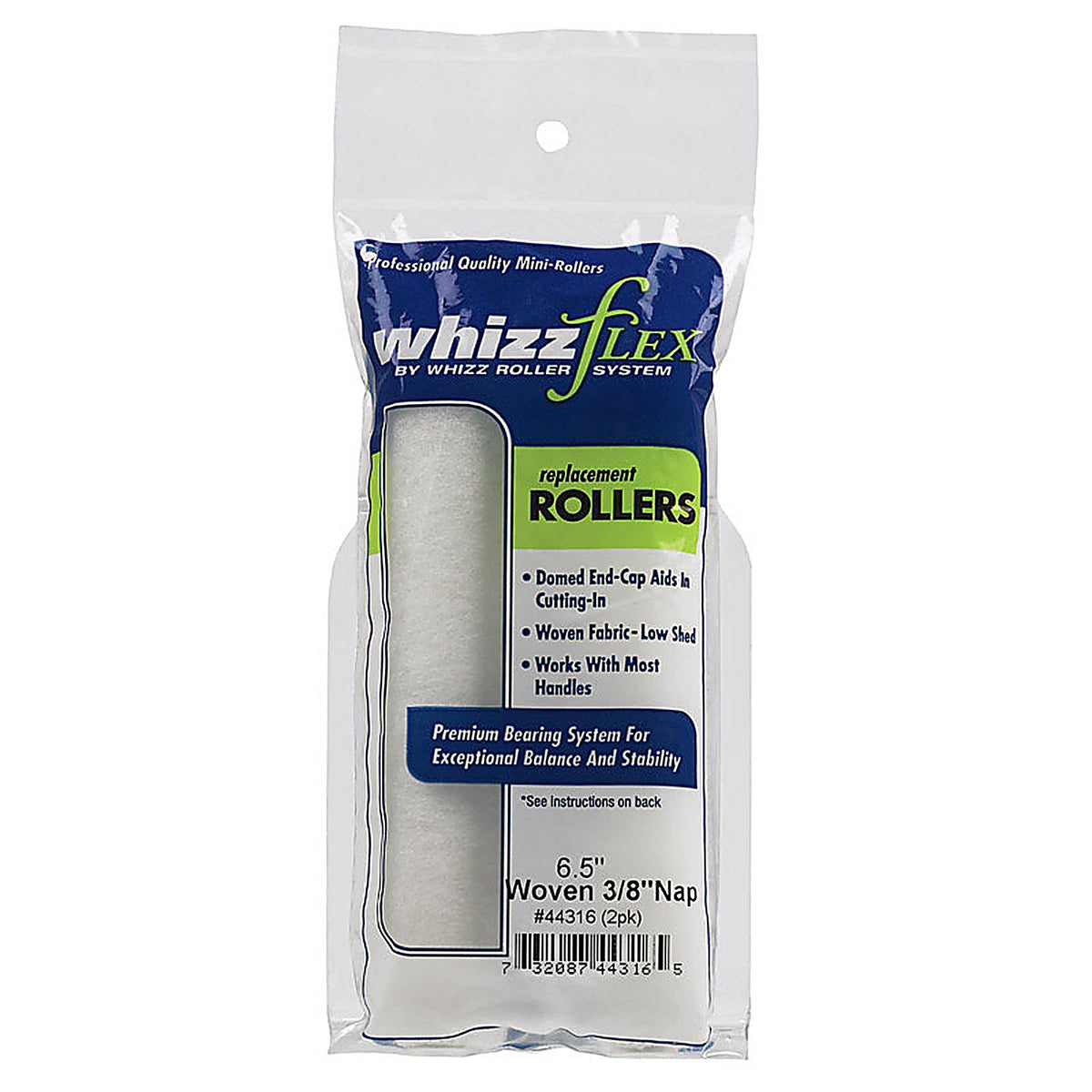 Whizz 44316 Woven 6.5 in. W x 3/8 in. Mini Paint Roller Cover 2/Pack