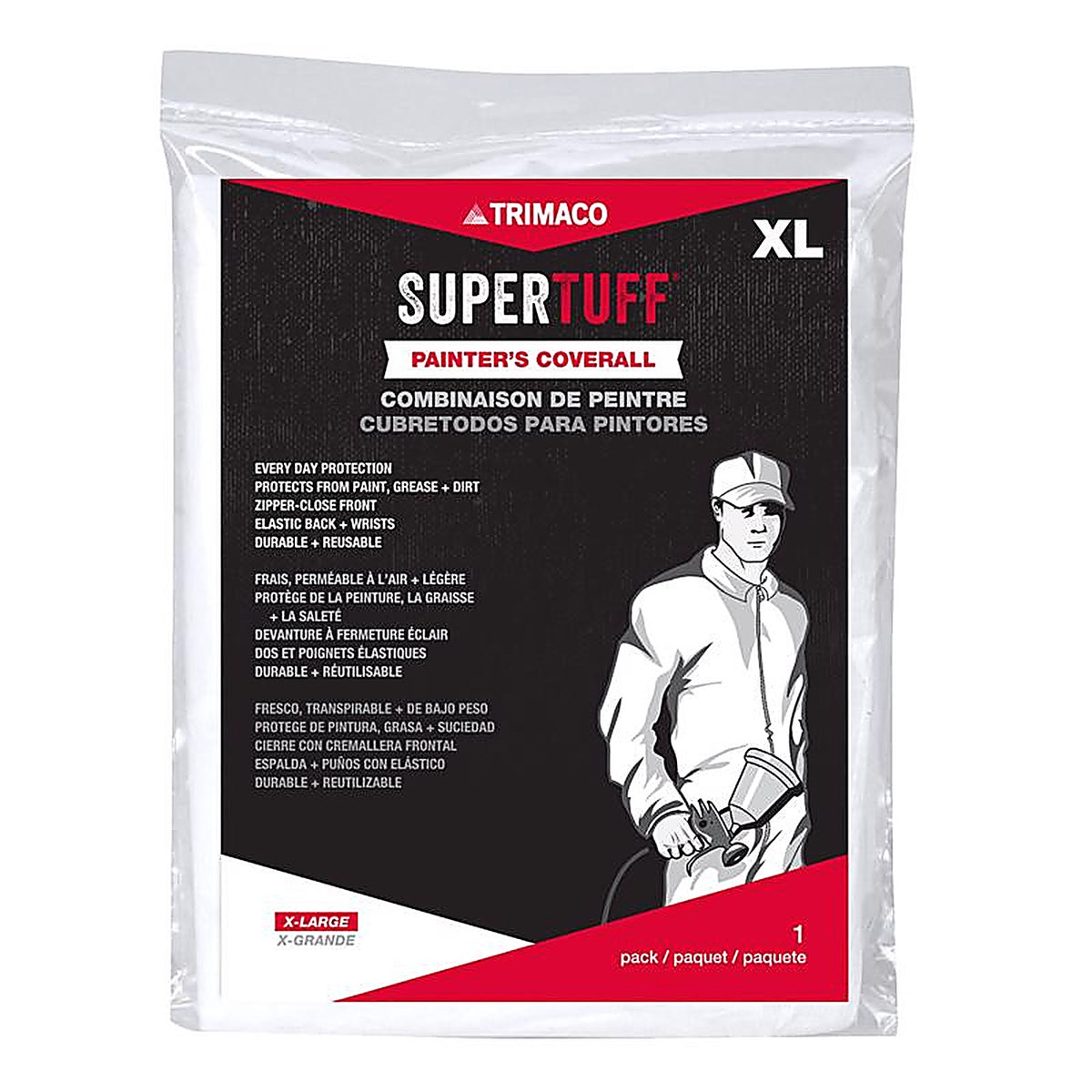 Triamco 9905 SuperTuff Polypropylene Coveralls White XL 1/Pack