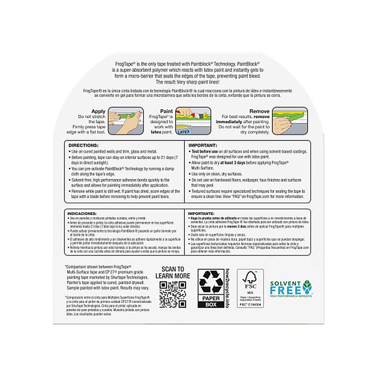 Frogtape 1358464 1.88 in. W x 60 yd. L Green Medium Strength Painter's Tape 1/Pack