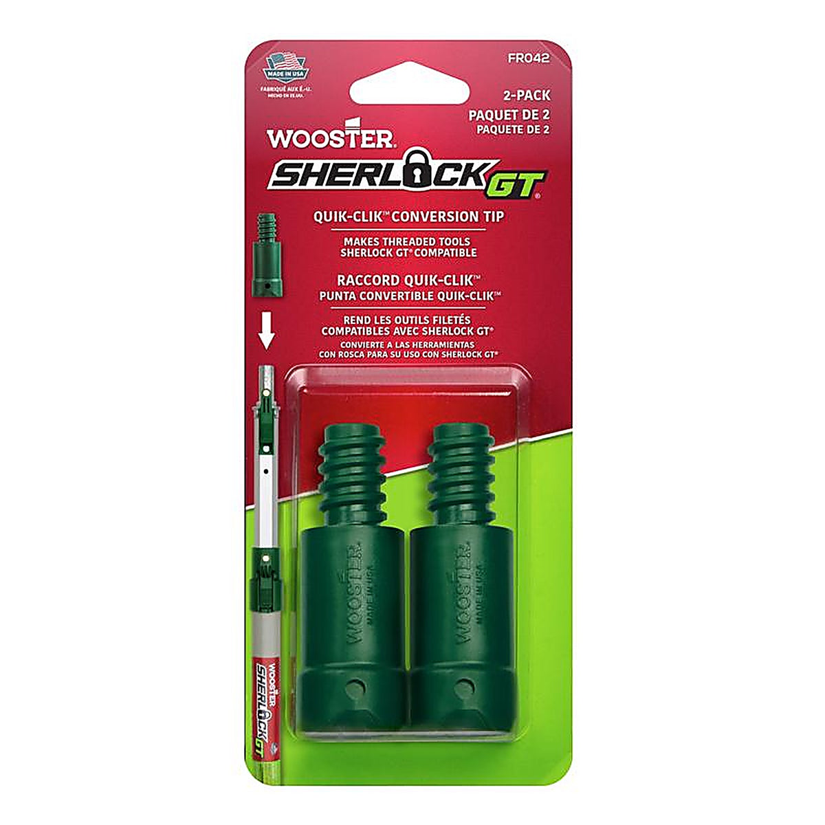 Wooster R042 Sherlock .5 in. Dia. Plastic Extension Pole Conversion Tips Black