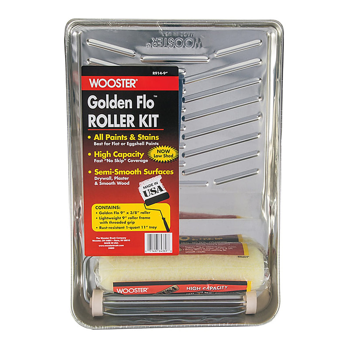 Wooster R914-9 Golden Flo Cage Paint Roller Kit Threaded End
