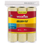 Wooster RR726-9 Golden Flo Fabric 9 in. W x 3/8 in. Paint Roller Cover 3/Pack