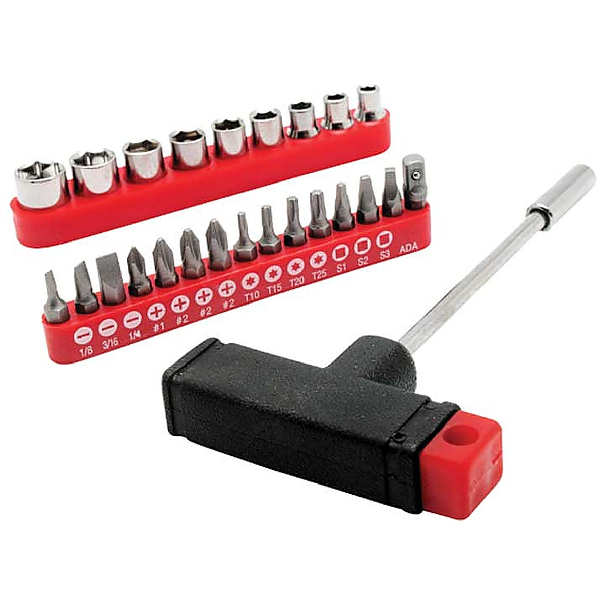 Performance Tool - 1413 - 25 Piece Magnetic T-Bar Driver Set