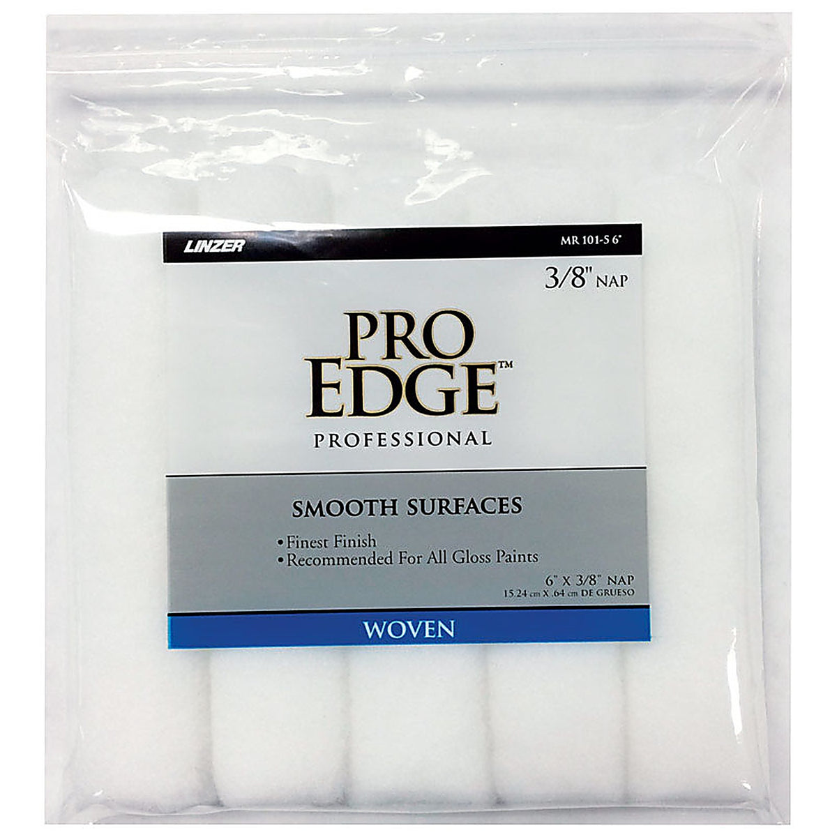 Linzer MR101-5 0600 Pro Edge Woven 6 in. W x 3/8 in. Mini Paint Roller Cover 5/Pack