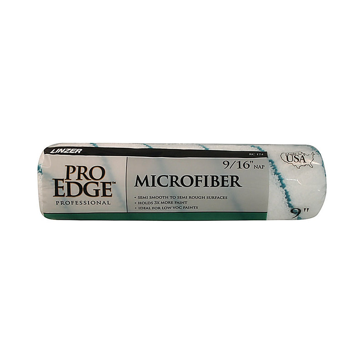 Linzer RC174-9 Pro Edge Microfiber 9 in. W x 9/16 in. Regular Paint Roller Cover 1/Pack