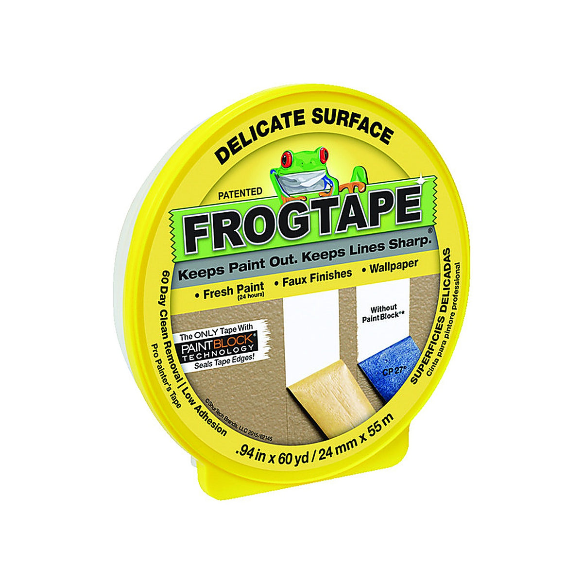 Frogtape 280220 0.94 in. W x 60 yd. L Yellow Low Strength Painter's Tape 1/Pack