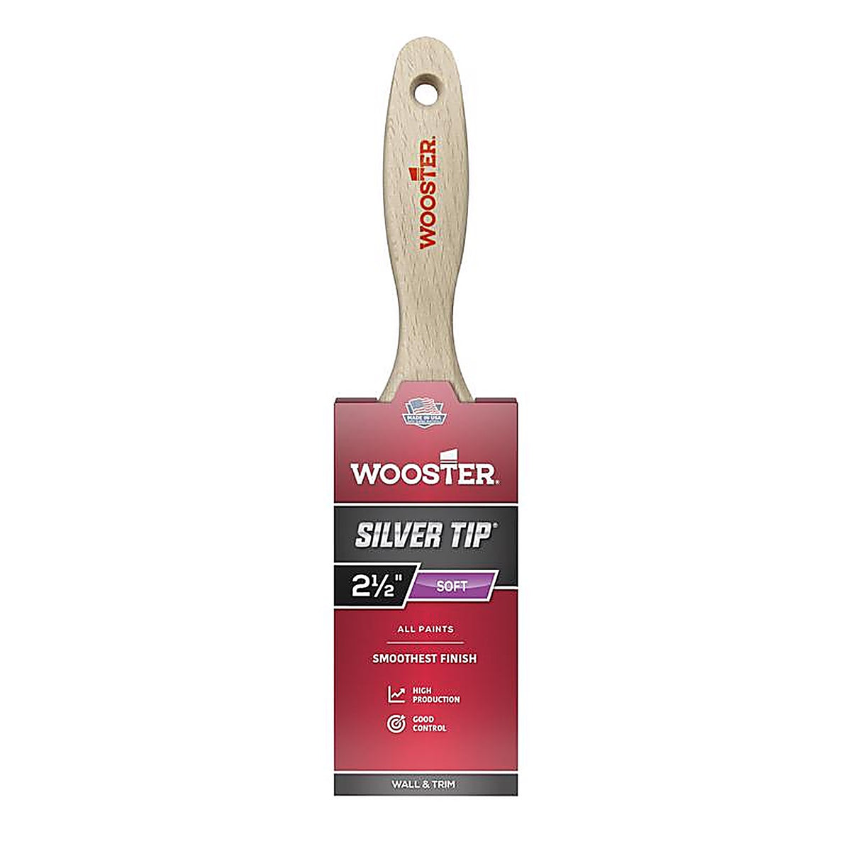Wooster 5222-2 1/2 Silver Tip 2 1/2 in. W Flat Paint Brush