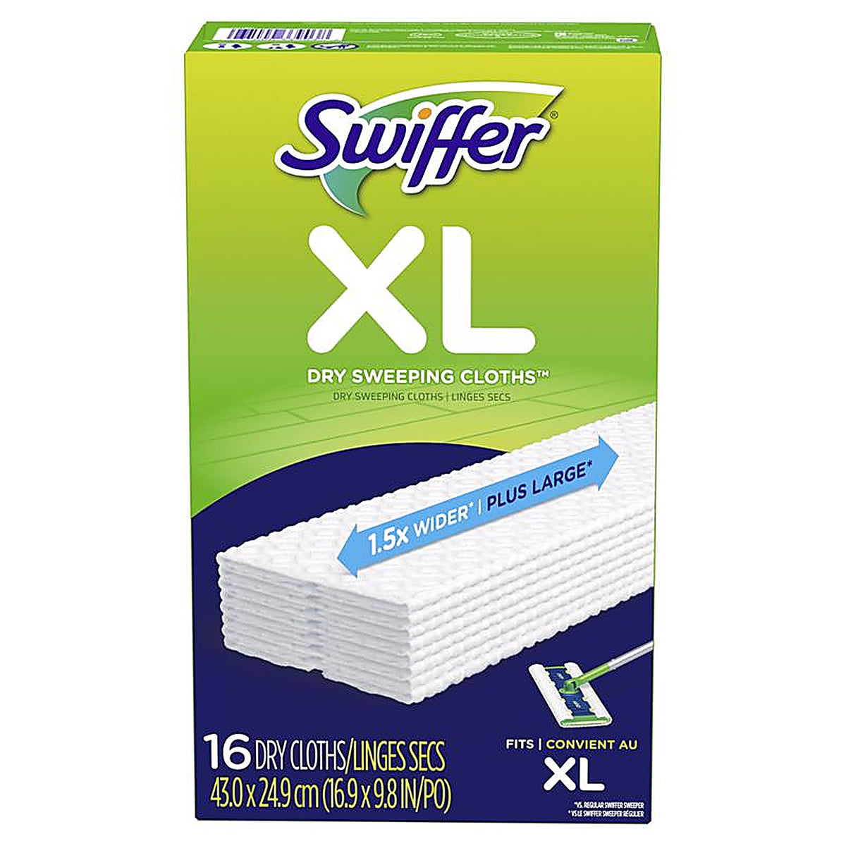 Swiffer 33903 17.8 in. W x 10 in. L Dry Cloth Mop Pad 16/Pack