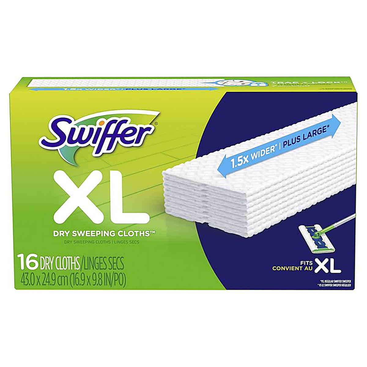 Swiffer 33903 17.8 in. W x 10 in. L Dry Cloth Mop Pad 16/Pack