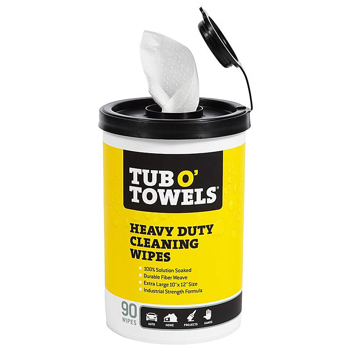Tub O' Towels TW90 Tub O' Towels Heavy Duty Fiber Weave Cleaning Wipes 12 in. W x 10 in. L 90/Pack