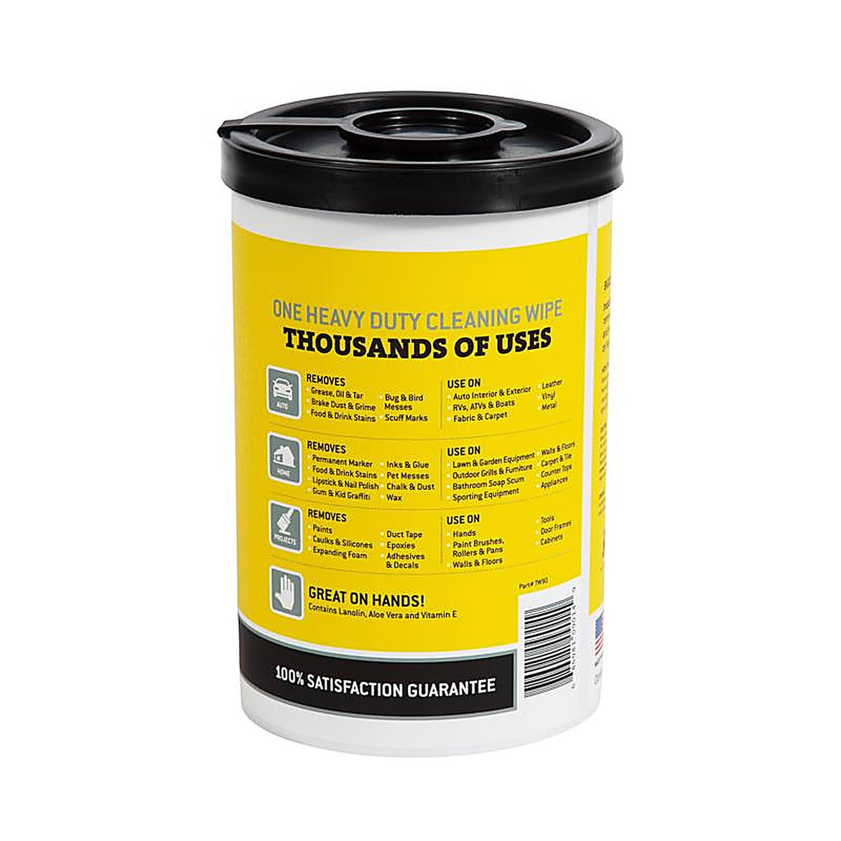 Tub O' Towels TW90 Tub O' Towels Heavy Duty Fiber Weave Cleaning Wipes 12 in. W x 10 in. L 90/Pack