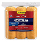 Wooster RR927-9 Super/Fab FTP Synthetic Blend 9 in. W x 1/2 in. Paint Roller Cover 3/Pack